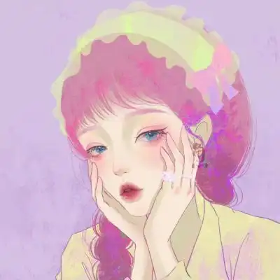  绝美女生闺蜜手绘头像