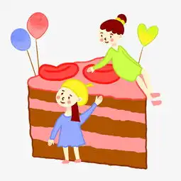  手绘矢量卡通美食餐饮蛋糕和小女孩图片素材其他格式下载动漫人物大全