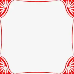  手绘简约中国红文艺清新边框透明底png图图片素材其他格式下载其他大全