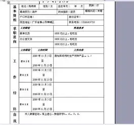  求职简历范文