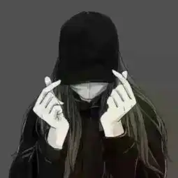  戴口罩的情侣头像黑白动漫女的