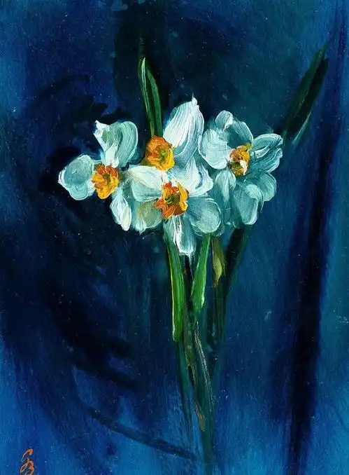  一组色彩丰富栩栩如生的花卉静物油画︱英国画家乔治布鲁斯绘画