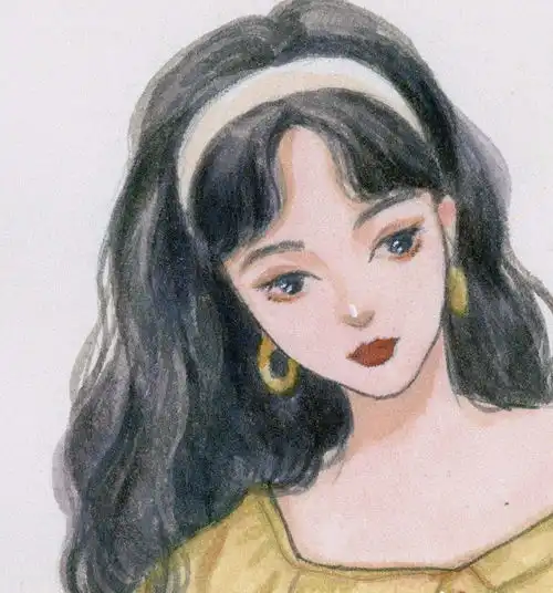  水彩手绘女生头像