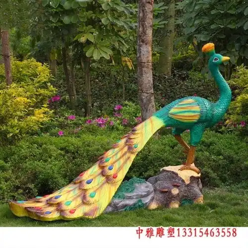  孔雀玻璃钢雕塑广安树脂孔雀雕塑价格