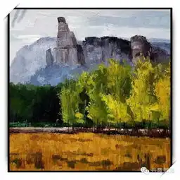  山水牛鼻湾张清小幅风景油画作品