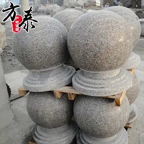  五莲花石球墩图片五莲花石球墩花岗岩挡车球50公分价格