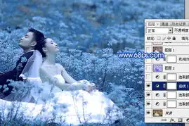  photoshop制作蓝色纯美梦幻的外景婚片