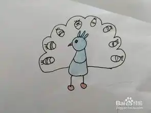  五彩孔雀开屏简笔画怎么画,怎么画开屏的孔雀