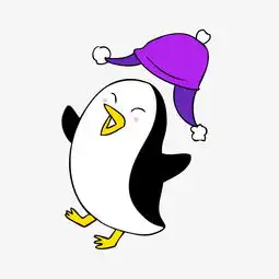  手绘涂鸦可爱戴帽子的企鹅图片素材其他格式下载动漫人物大全