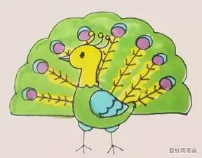  孔雀简笔画