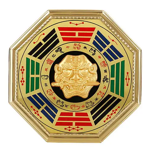  开光八卦镜镇宅辟邪招财开运化煞凸镜凹面镜太极九宫罗盘风水摆