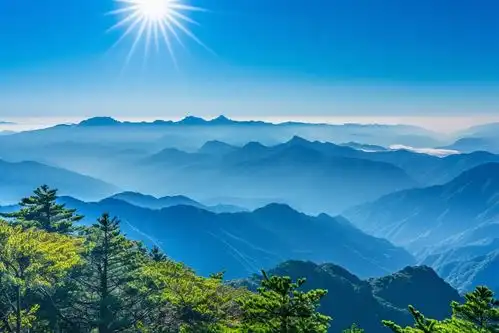  大山森林阳光自然风景高清壁纸创意海报广告素材