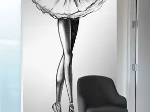  芭蕾舞轻盈舞步北欧手绘简笔画黑白装饰画图片下载人物装饰画大全现代简约装饰画编号17343113