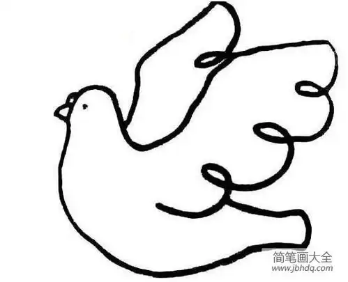  一笔简笔画可爱的小鸟的画法卡通图片素描