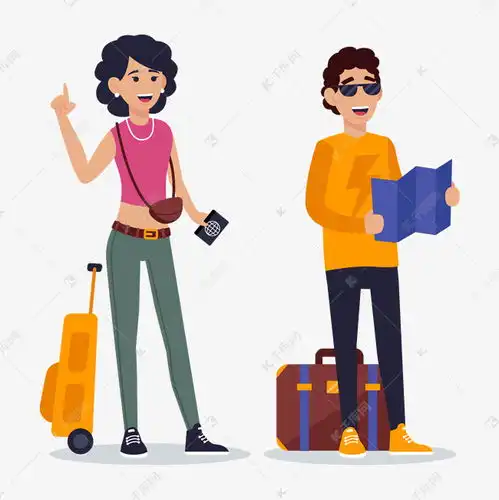  出国查地图问路的旅行者人物素材图片免费下载千库网