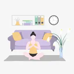  卡通插画风练瑜伽的女孩图片素材其他格式下载动漫人物大全