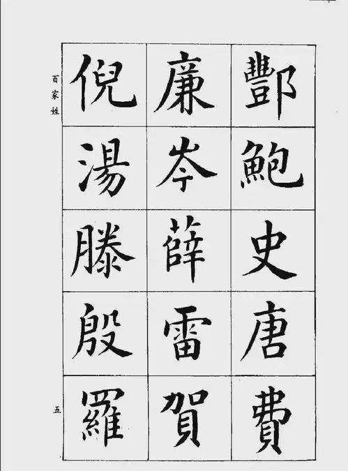  潘龄皋楷书百家姓欣赏