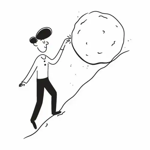  可爱小人简约黑白线条小人插画一笔画潮流插画人物动作开心生气占位符图标贴纸免扣2d卡通插画手绘png免抠素材52插画简约线条小人