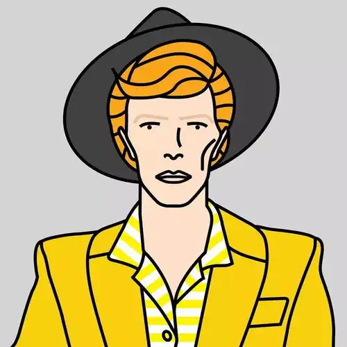  这个号把每个阶段的davidbowie都画成了头像