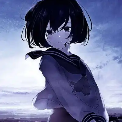  动漫清冷蓝色系头像,清冷的动漫女生头像