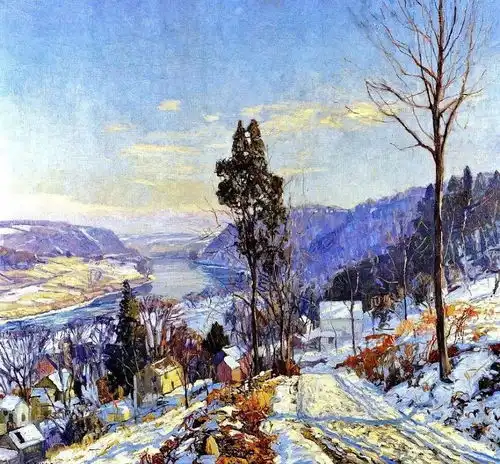  冷色调清新的印象派风景油画,好美
