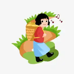  卡通丰收后的小女孩插画图片素材其他格式下载动漫人物大全