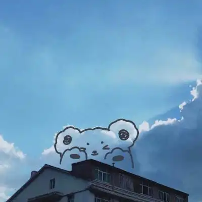  蓝天白云含萌画图片白云图案创意简笔画图片