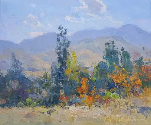  光与色彩画家笔下故乡的清新风景油画