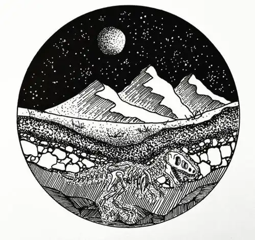  黑白插画每一张都是熟悉的简笔画,就看你怎么塑造意境