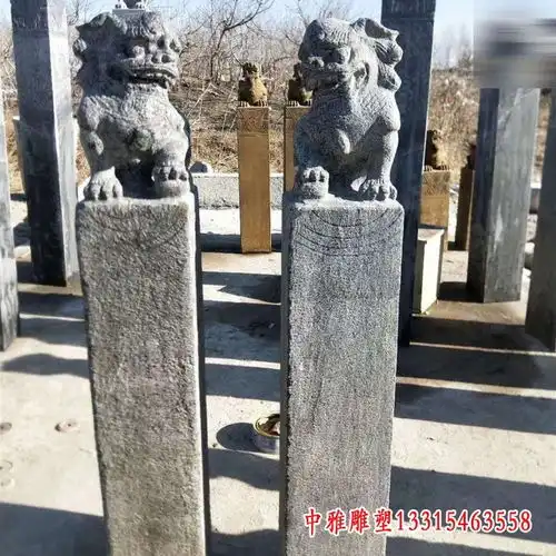  四神兽仿古石雕拴马桩嘉兴拴马桩大理石雕塑图片