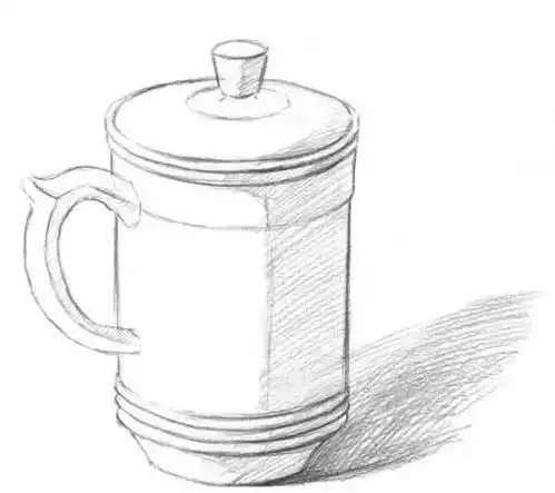  分步骤讲解杯子素描画法,简单易学