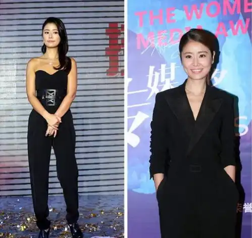  林心如穿黑色裤很御姐,半袖设计露性感锁骨,这哪像50岁人的身材