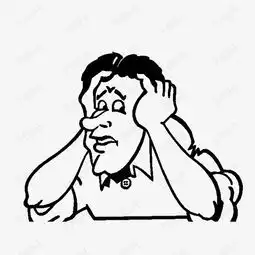  手绘双手抱头的男子素材图片免费下载高清png千库网图片编号9291962