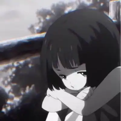 二次元动漫女头像黑白