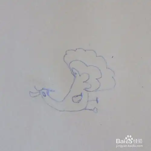  儿童简笔画开屏的孔雀
