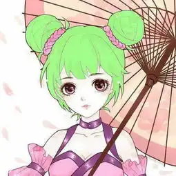  绿色系动漫女头