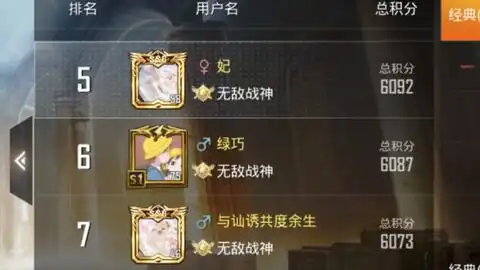  和平精英国服前十战神局