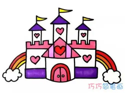  怎么画城堡简单又漂亮城堡的画法简笔画图片
