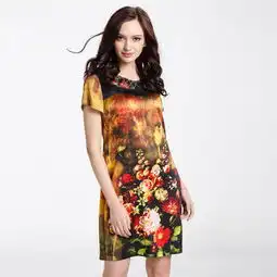 grammy格莱美2013夏季女装欧美潮流桑蚕丝奢华女装连衣裙yl131003