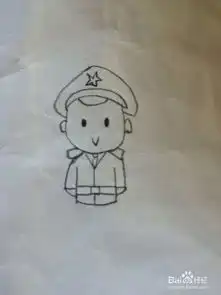  建军节简笔画军人
