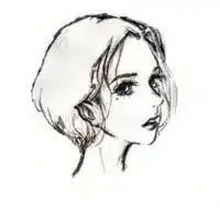 简笔黑白手绘头像插画