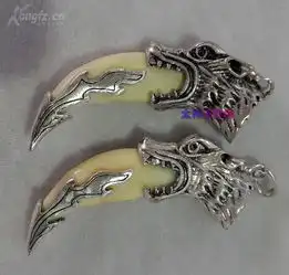  辟邪神器正宗纯天然野生狗牙镶嵌龙头项坠纯手工镶嵌牙品质好