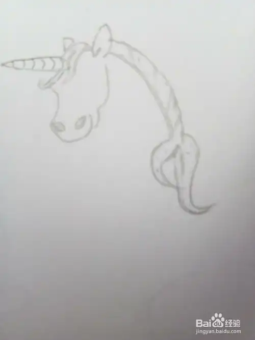  独角兽素描简笔画
