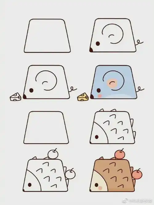  梯形小动物简笔画,感觉我梯子就画不好