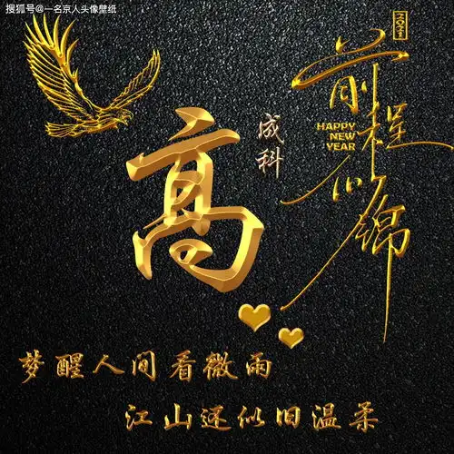  纯金质感姓氏照片头像,高端商务打造,让你的形象提升一个档次