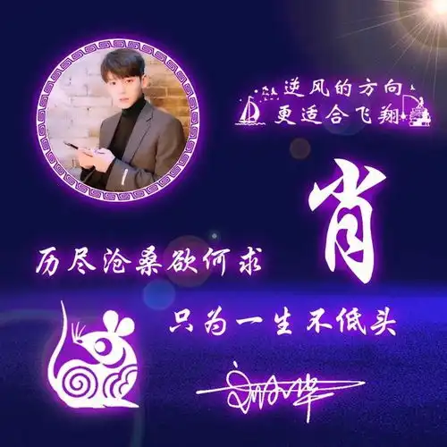  你的微信头像已做好,四十张十二生肖姓氏头像送你,留下你的名字