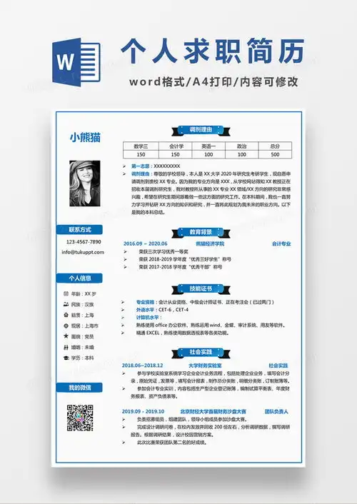 求职简历模板免费下载