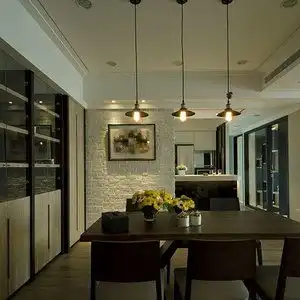  现代风格家装客厅餐厅效果图实创装饰效果图