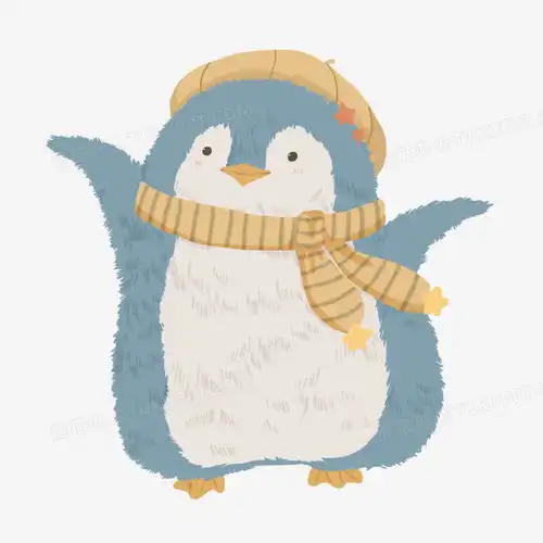  手绘插画风企鹅玩偶元素png图片素材下载手绘png熊猫办公