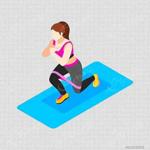  女人弹力带瑜伽素材手绘卡通图片免抠元素图片第3张红动中国